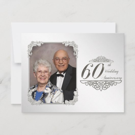 60周年記念写真結婚招待状カード 招待状 (正面)