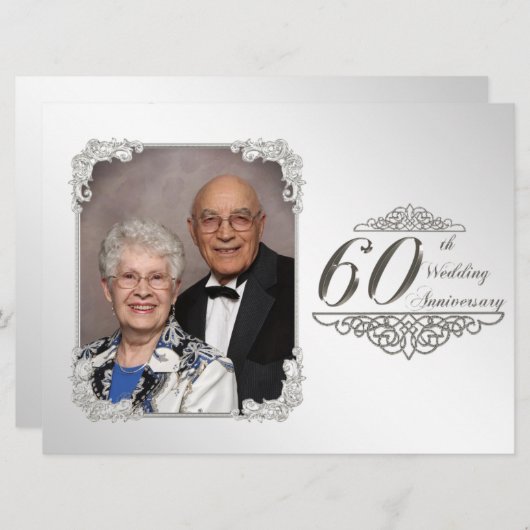 60周年記念写真結婚招待状カード 招待状 (正面/裏面)