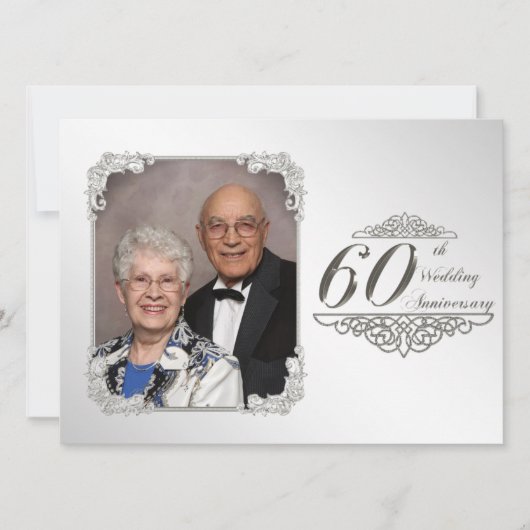 60周年記念写真結婚招待状カード 招待状 (正面)