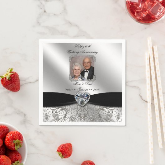 60周年記念写真結婚紙ナプキンス スタンダードカクテルナプキン (インサイチュ)