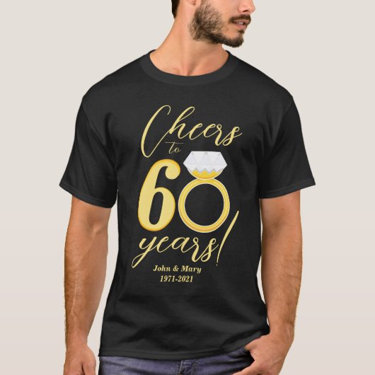 60周年記念応援から60年ダイヤモンド結婚まで Tシャツ (正面)