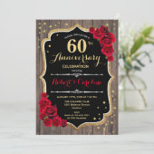 60周年記念招待状 – ウッドレッド金ゴールド 招待状 (スタンド正面)