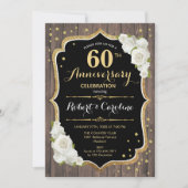 60周年記念招待状-素朴ウッド金ゴールド 招待状 (正面)