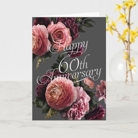 60周年記念日におめでとエレガントうフローラ カード (黄色い花)