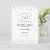 60周年記念日のお知らせ ハートの紙吹雪 招待状 (スタンド正面)