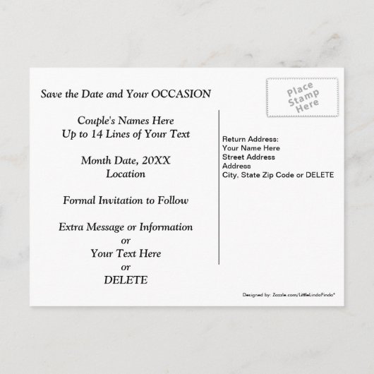 60周年記念日付カードの保存パーソナライズされた 案内ポストカード (裏面)