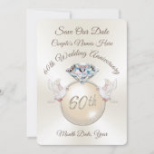 60周年記念日 保存日付 アニバーサリー カード (正面)