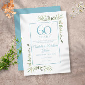 60周年記念日Greenery Save the Date ポストカード