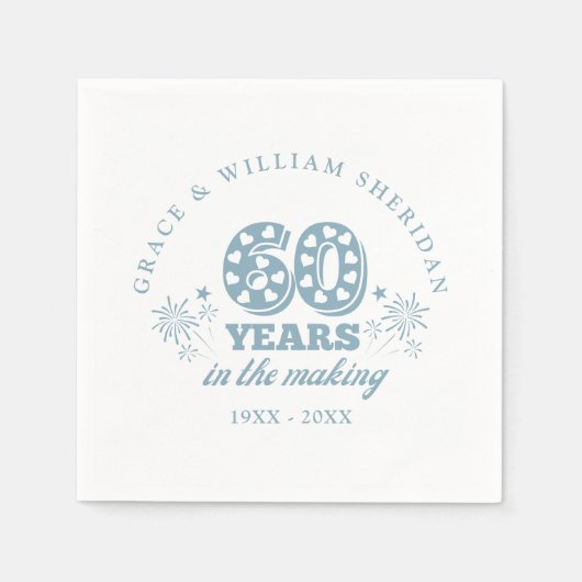 60周年記念結婚に スタンダードカクテルナプキン (正面)