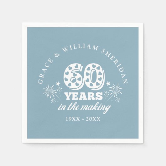 60周年記念結婚に スタンダードカクテルナプキン (正面)