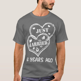 60周年記念結婚カップルたった今結婚しました60アイ Tシャツ