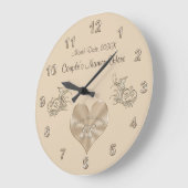 60周年記念結婚ギフトカップルの名前DATE ラージ壁時計 (傾斜)