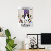 60周年記念結婚シルバー写真ウェルカムサイン ポスター (ホームオフィス)