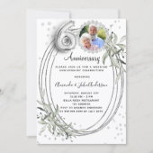 60周年記念結婚シルバー写真ダイヤモンド 招待状 (正面)