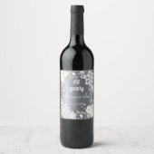 60周年記念結婚シルバー花模様 ワインラベル (正面)