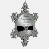 60周年記念結婚スノーフレークオーナメント スノーフレークピューターオーナメント (左)