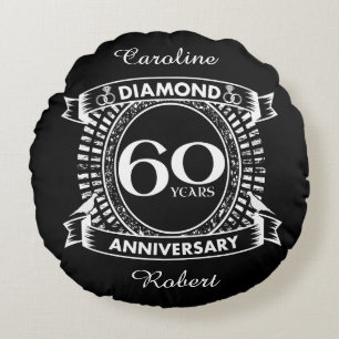 60周年記念結婚ダイヤモンドクレスト ラウンドクッション