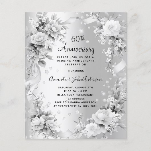 60周年記念結婚ダイヤモンドシルバー招待 (正面)