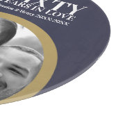 60周年記念結婚ダイヤモンドリングブルー金ゴールド カッティングボード