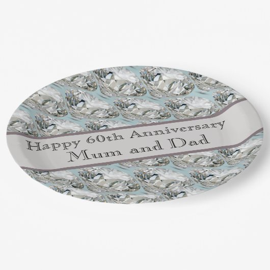 60周年記念結婚ダイヤモンド ペーパープレート (アングル)
