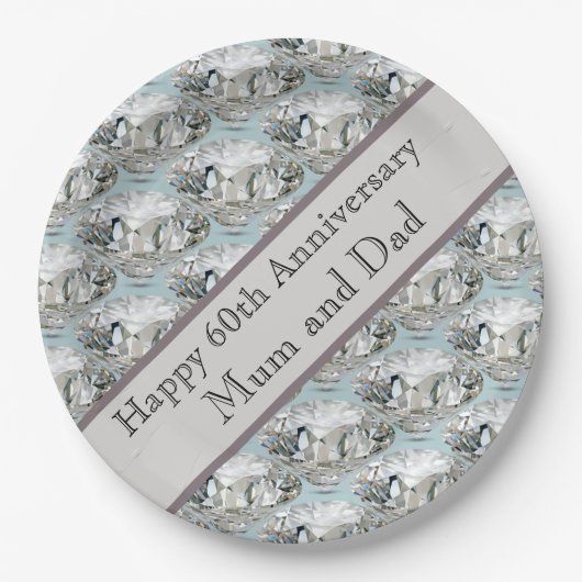 60周年記念結婚ダイヤモンド ペーパープレート (正面)