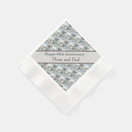 60周年記念結婚ダイヤモンド 縁ありカクテルナプキン (角)