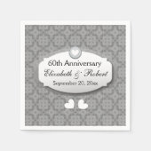 60周年記念結婚ダイヤモンドA10 スタンダードカクテルナプキン (正面)