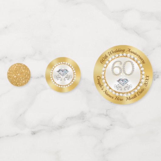 60周年記念結婚テーブル装飾アイディア コンフェッティ (正面)