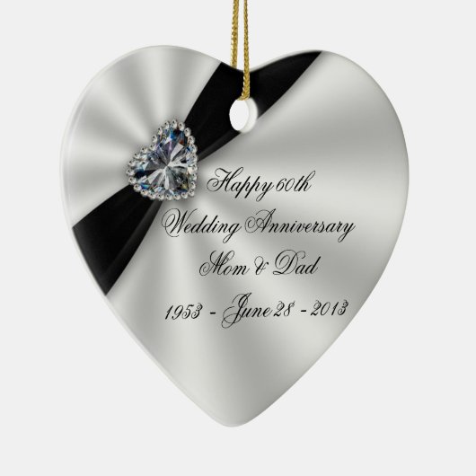 60周年記念結婚ハートオーナメント セラミックオーナメント (右)