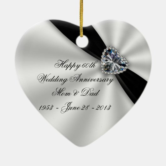 60周年記念結婚ハートオーナメント セラミックオーナメント (裏面)