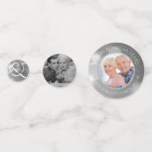 60周年記念結婚フォトシルバーパーソナライズされた コンフェッティ (正面)