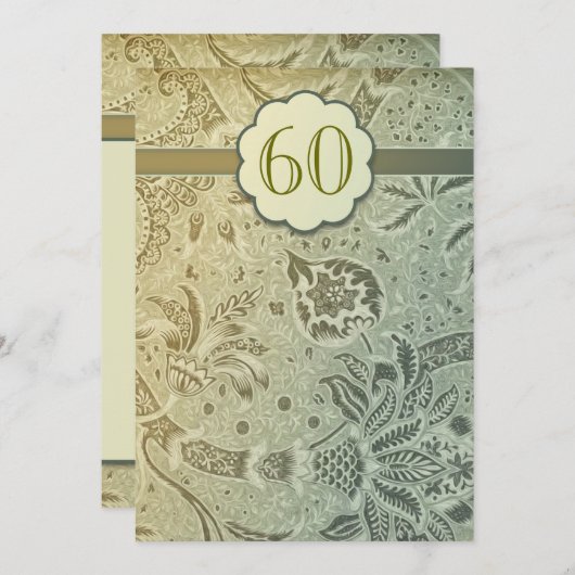 60周年記念結婚ヴィンテージデザイン 招待状 (正面/裏面)