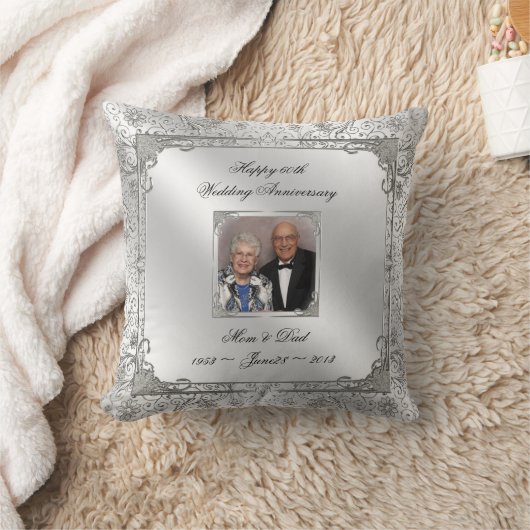 60周年記念結婚写真装飾用クッション クッション (ブランケット)