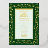 60周年記念結婚招待状エメラルドグリーン 箔招待状 (正面)