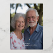 60周年記念結婚招待状エメラルドグリーン 箔招待状 (裏面)