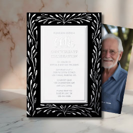 60周年記念結婚招待状ブラック 箔招待状