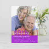 60周年記念結婚招待状（紫） 招待状 (スタンド正面)