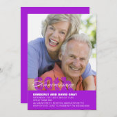 60周年記念結婚招待状（紫） 招待状 (正面/裏面)