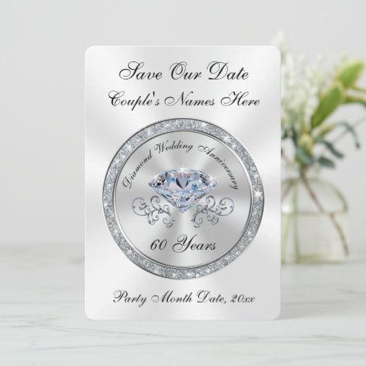 60周年記念結婚日カードを保存 招待状 (スタンド正面)