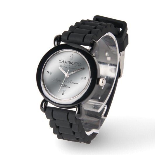 60周年記念結婚時計ダイヤカスタムモンド 腕時計 (傾斜)