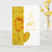 60周年記念結婚母とパパイエローローズ カード (黄色い花)