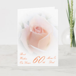 60周年記念結婚母とパパピンクローズ カード