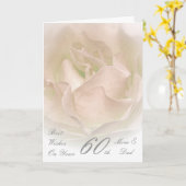 60周年記念結婚母・パパアイボリーバラ カード (黄色い花)