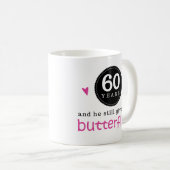 60周年記念結婚蝶の贈り物 コーヒーマグカップ (正面右)