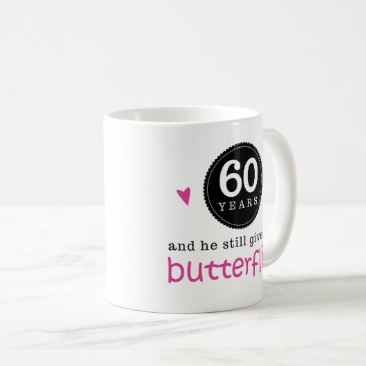 60周年記念結婚蝶の贈り物 コーヒーマグカップ (正面右)