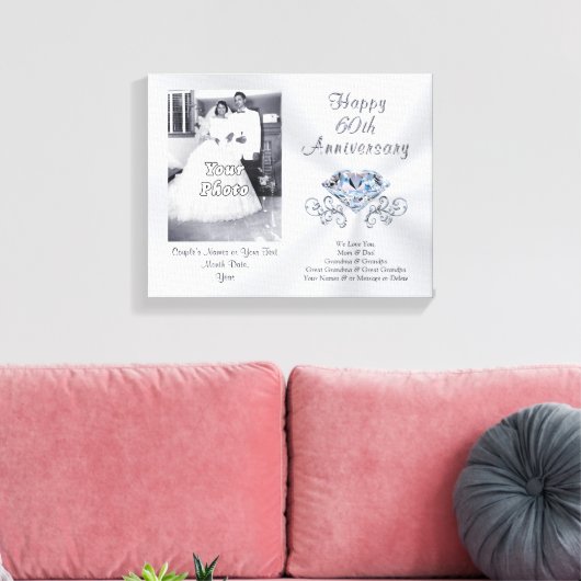 60周年記念結婚贈り物|過去記事フォト キャンバスプリント (インサイチュ (リビング))