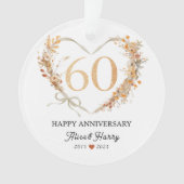 60周年記念結婚金ゴールド記念品 オーナメント (正面)