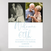 60周年記念結婚2フォトウェルカムサイン ポスター (正面)