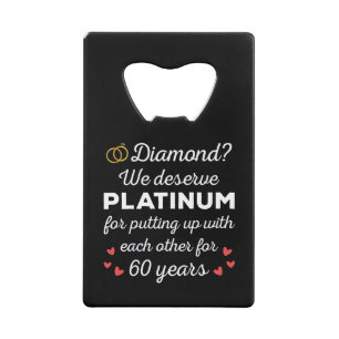 60周年記念結婚I – ダイヤモンドおもしろいカップル クレジットカード栓抜き