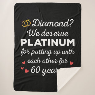 60周年記念結婚I – ダイヤモンドおもしろいカップル シェルパブランケット